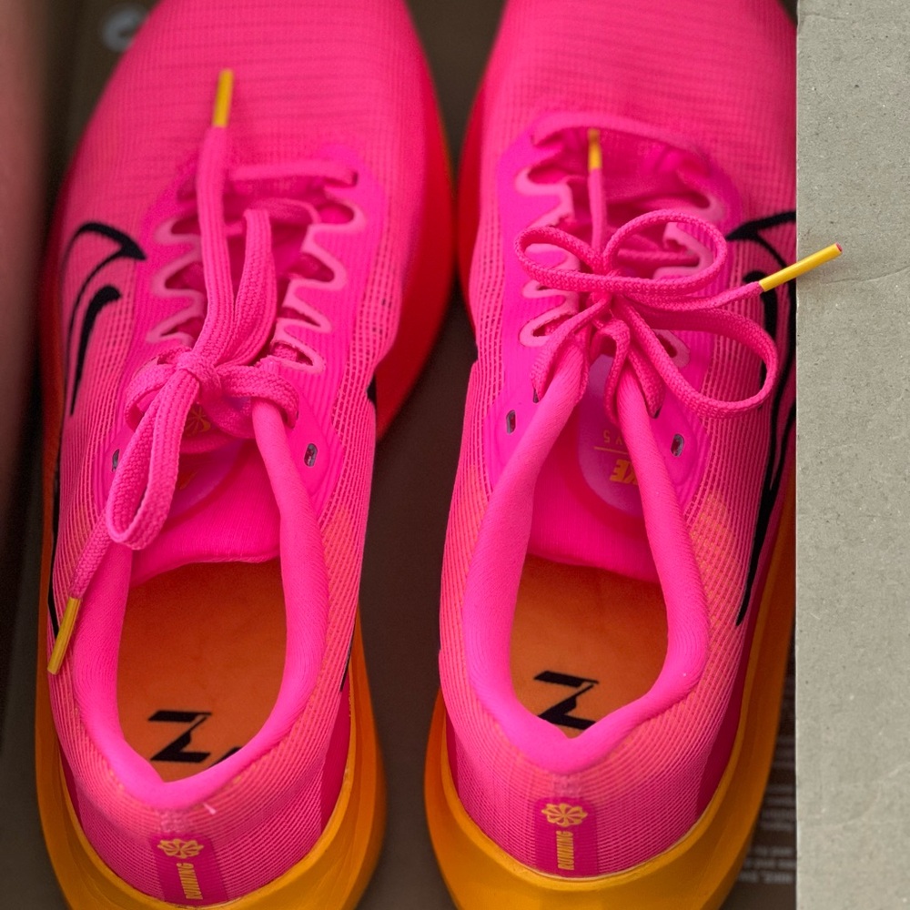 Vibrant Pink and Orange Athletic Shoes
